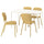 VIHALS / VIHALS table and 4 chairs, white/yellow Tibbleby yellow, 120/180x74 cm