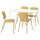 VIHALS / VIHALS table and 4 chairs, white/yellow Tibbleby yellow, 84/120x74 cm