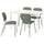 VIHALS / VIHALS - Table and 4 chairs, white/green Tibbleby gray-green,84/120x74 cm