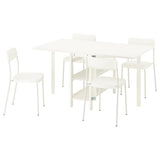 VIHALS / VIHALS table and 4 chairs, gateleg table white/white, 39/95/151x90 cm