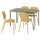 VIHALS / VIHALS table and 4 chairs, green/yellow Tibbleby yellow, 120/180x74 cm