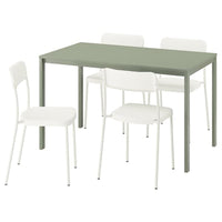 VIHALS / VIHALS table and 4 chairs, green green/white, 125x74 cm