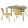 VIHALS / VIHALS table and 4 chairs, green green/yellow Tibbleby yellow, 125x74 cm