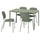 VIHALS / VIHALS - Table and 4 chairs, green/green Tibbleby grey-green,125x74 cm