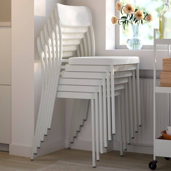 VIHALS / VIHALS table and 6 chairs, white/white, 120/180x74 cm