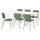 VIHALS / VIHALS - Table and 6 chairs, white/green Tibbleby gray-green,120/180x74 cm