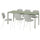 VIHALS / VIHALS - Table and 6 chairs, green/white Tibbleby beige-grey,120/180x74 cm