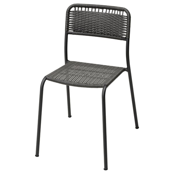 VIHOLMEN chair, outdoor, dark grey, 46x79x56 cm