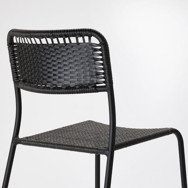 VIHOLMEN chair, outdoor, dark grey, 46x79x56 cm