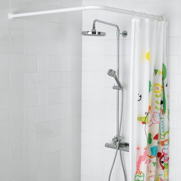 VIKARN shower curtain rod, white