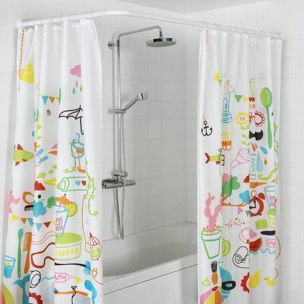 VIKARN - Shower curtain rod, white ,