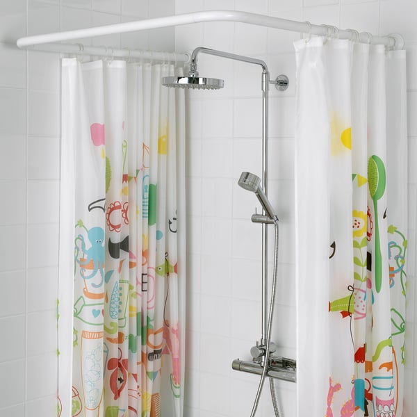 VIKARN - Shower curtain rod, white ,