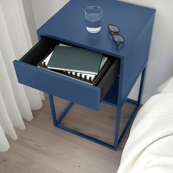 VIKHAMMER - Bedside table, blue, 40x39 cm