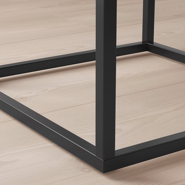 VIKHAMMER bedside table, black, 40x39 cm