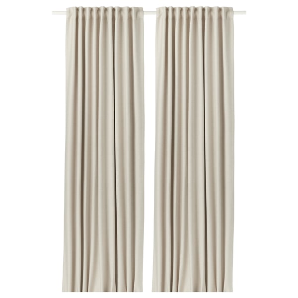 VILBORG Room darkening curtains, 1 pair, beige145x250 cm , 145x300 cm