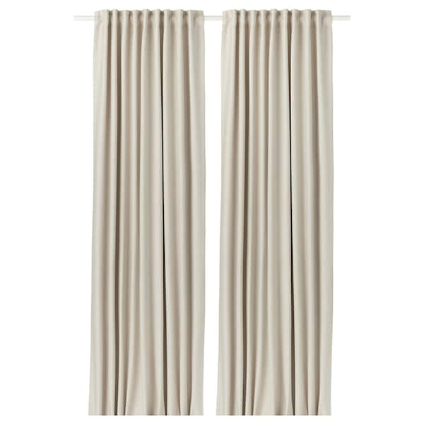 VILBORG Room darkening curtains, 1 pair, beige145x250 cm , 145x300 cm