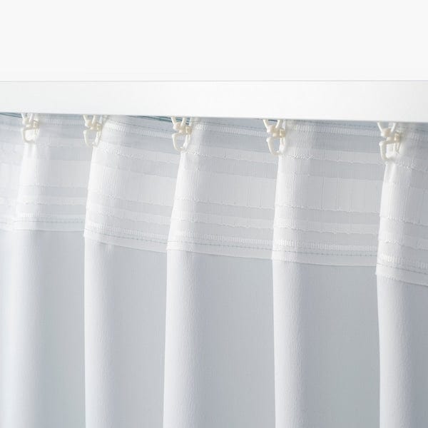 Ikea VILBORG Semi-dark curtains, 1 pair - white/turquoise 145x300 cm , 145x300 cm