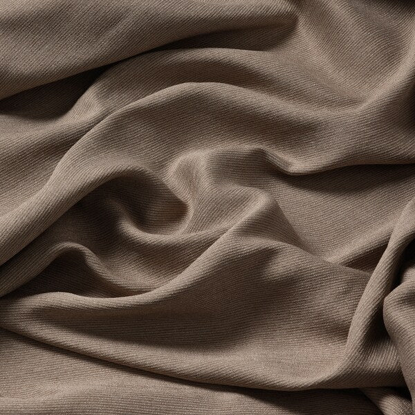 VILBORG room darkening curtains, 1 pair, dark grey-beige/with heading tape, 145x300 cm