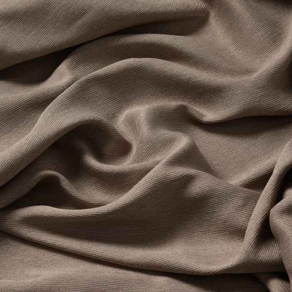 VILBORG room darkening curtains, 1 pair, dark grey-beige/with heading tape, 145x300 cm