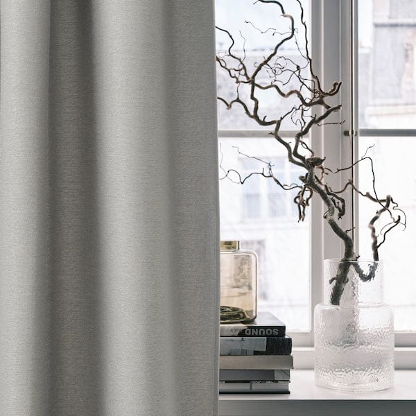 Ikea VILBORG Semi-darkening curtains, 1 pair - gray 145x300 cm , 145x300 cm