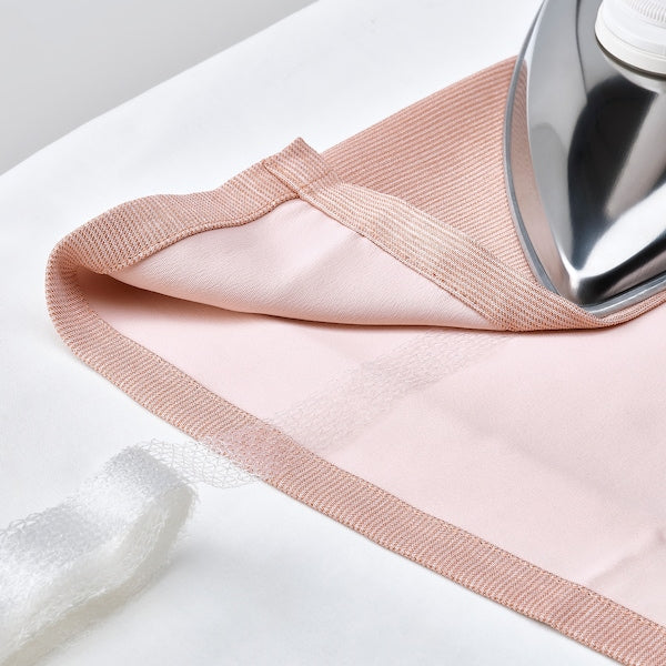 VILBORG room darkening curtains, 1 pair, pink/with heading tape, 145x300 cm