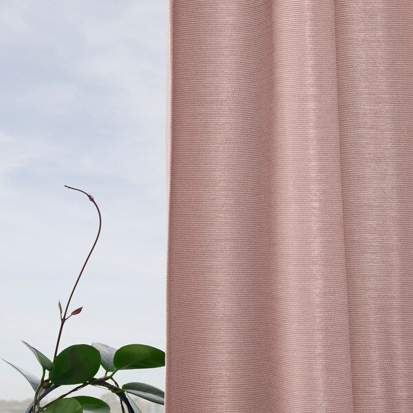 VILBORG room darkening curtains, 1 pair, pink/with heading tape, 145x300 cm