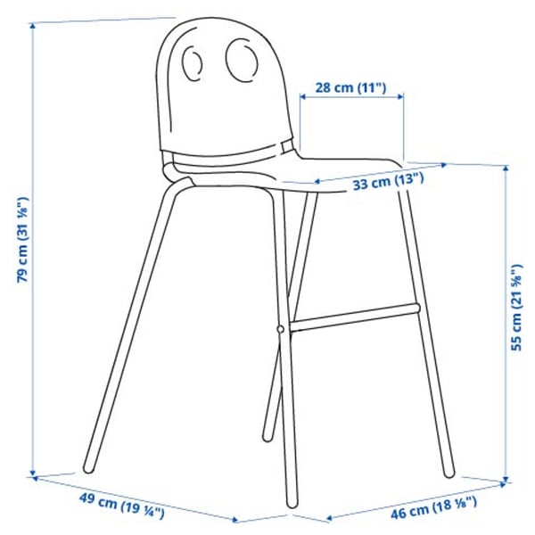 VILDGÅS junior chair, white/white, 33x79x49 cm