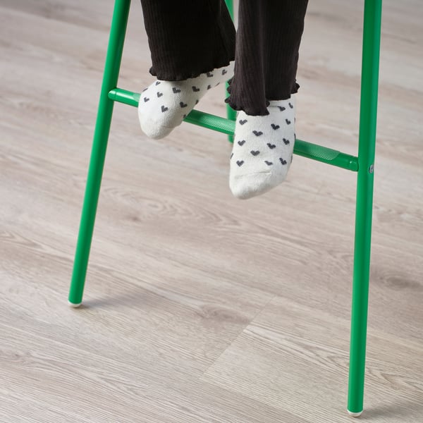 VILDGÅS junior chair, white/green, 46x79x49 cm