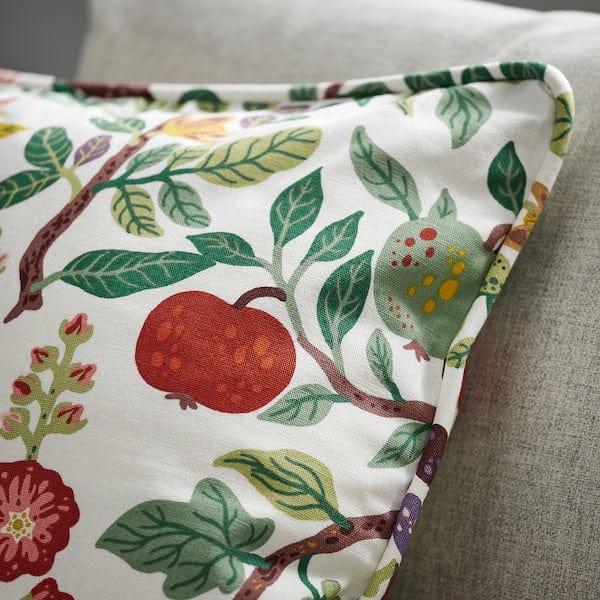 Ikea VILDPERSILJA - Cushion cover, white multicolour/floral pattern, 50x50 cm