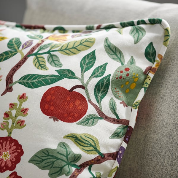 VILDPERSILJA cushion cover, white multicolour/floral pattern, 50x50 cm