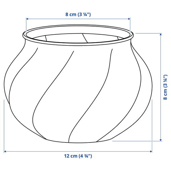 VILJESTARK vase, clear glass, 8 cm