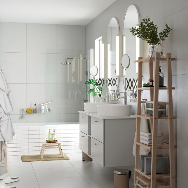 VILTO shelving unit, birch, 46x150 cm