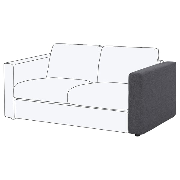VIMLE armrest, Gunnared medium grey, 15x61x93 cm