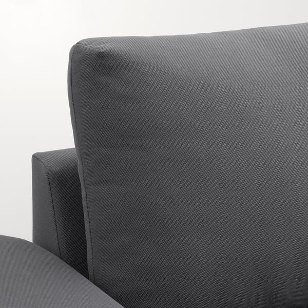 VIMLE chaise longue, with wide armrests/Hallarp grey, 125 cm