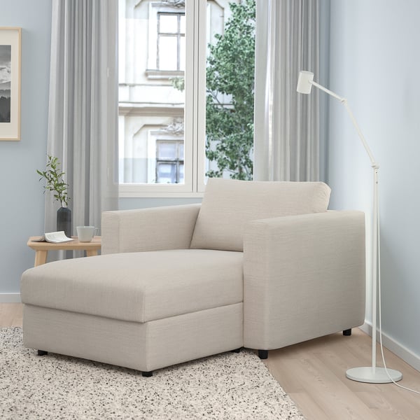 VIMLE chaise longue, Gunnared beige, 111 cm
