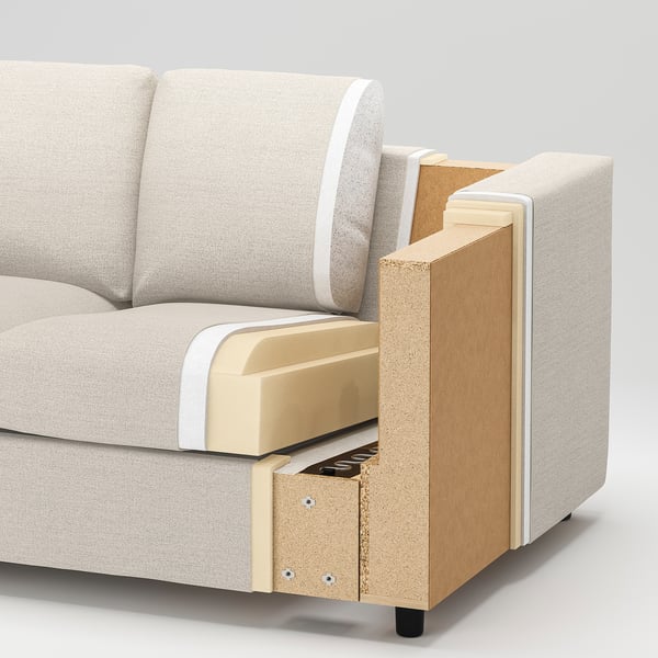 VIMLE chaise longue, Hallarp beige, 111 cm