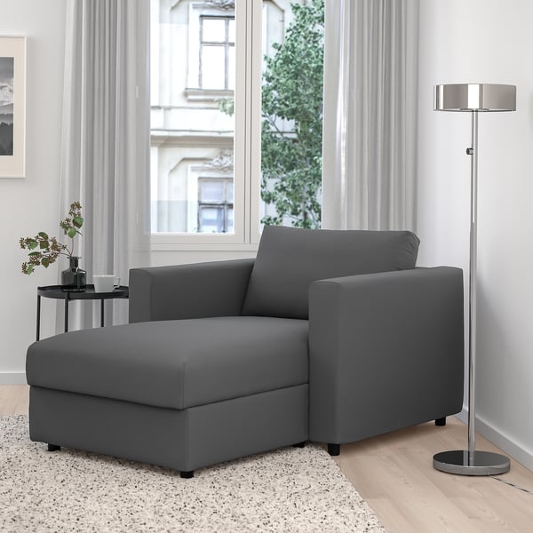 VIMLE chaise longue, Hallarp grey, 111 cm