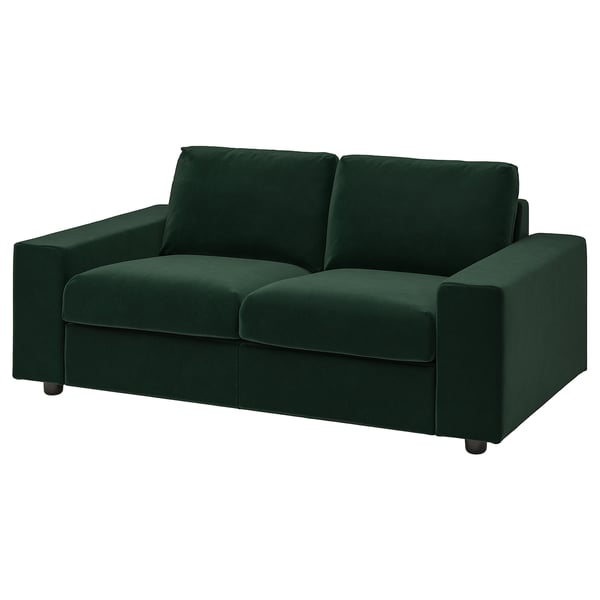 VIMLE - 2-seater sofa with wide armrests/Djuparp dark green ,
