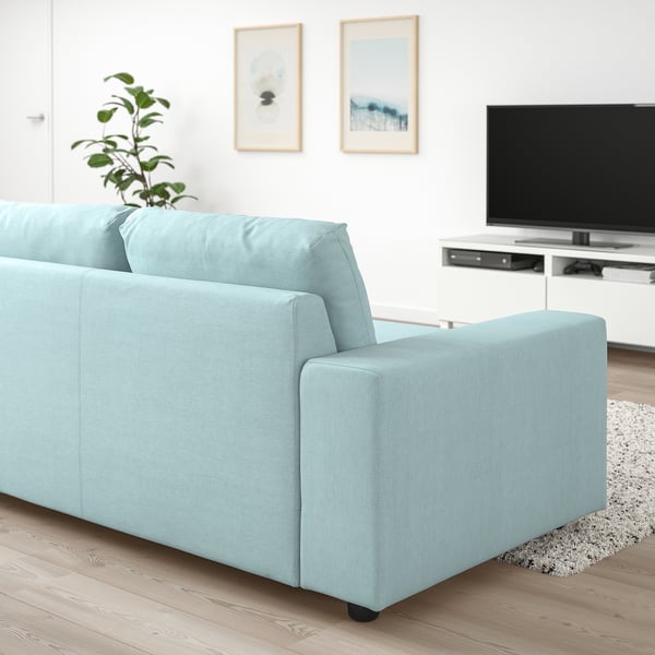 VIMLE 2 seater sofa - with wide armrests/blue Saxemara ,
