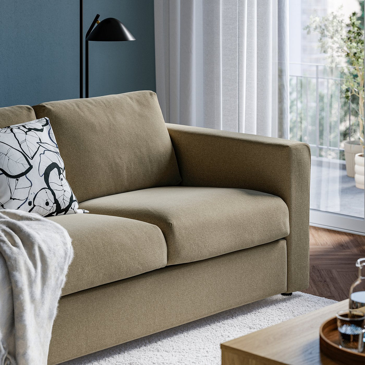 VIMLE 2-seat sofa, Johanneshov brown-beige, 171 cm