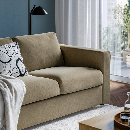 VIMLE 2-seat sofa, Johanneshov brown-beige, 171 cm