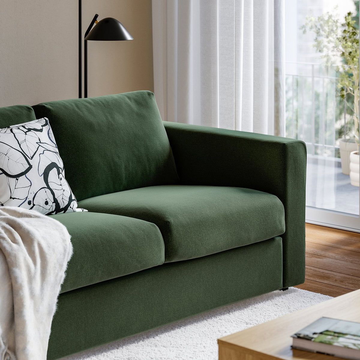 VIMLE 2-seat sofa, Johanneshov dark green, 171 cm