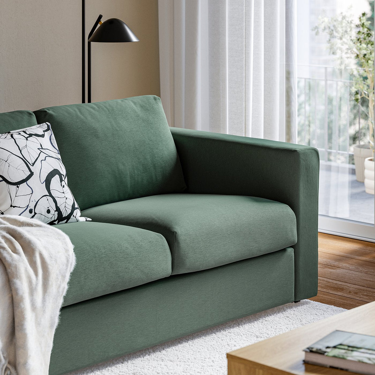 VIMLE 2-seat sofa, Knäbäck grey-green, 171 cm