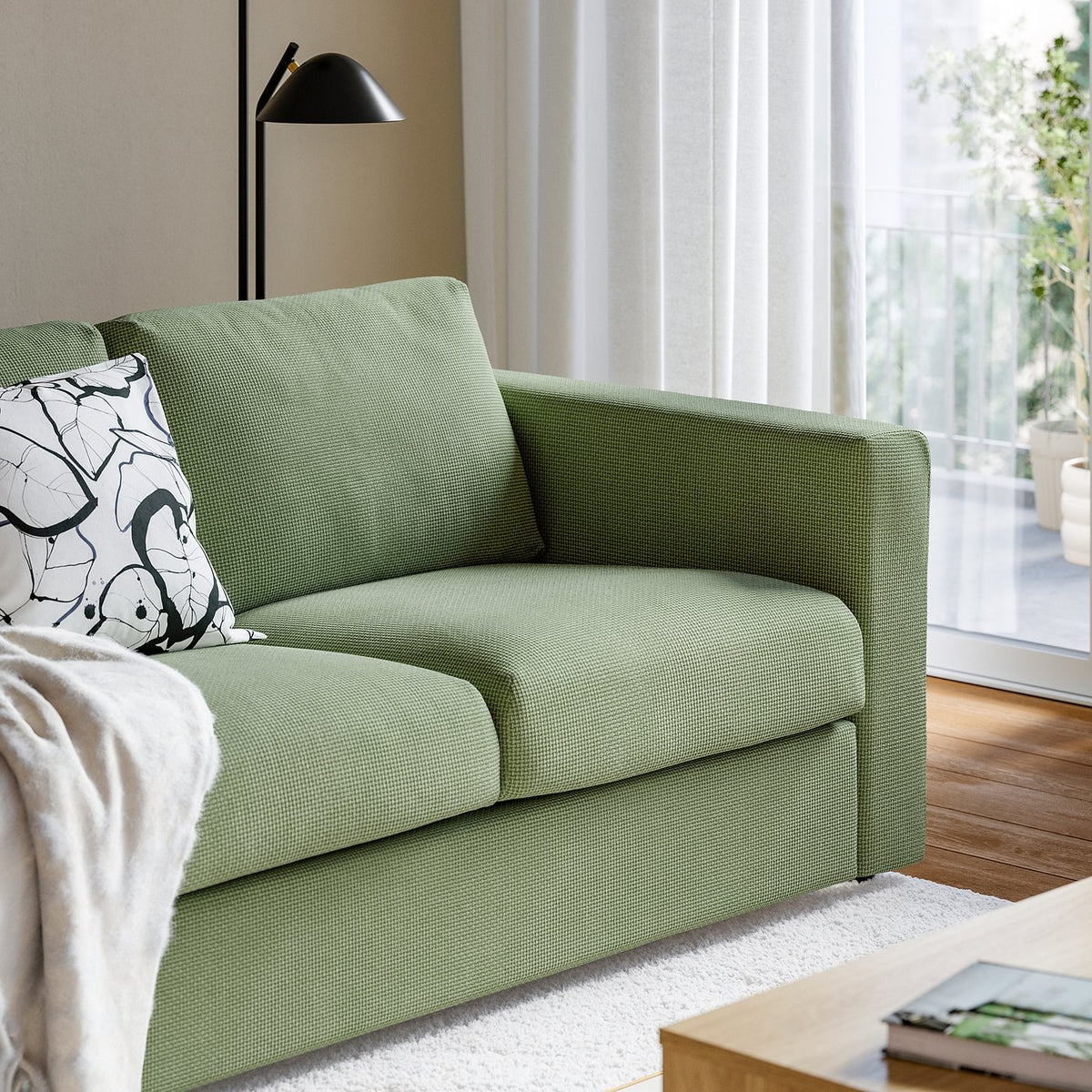 VIMLE 2-seat sofa, Mosshed grey-green, 171 cm