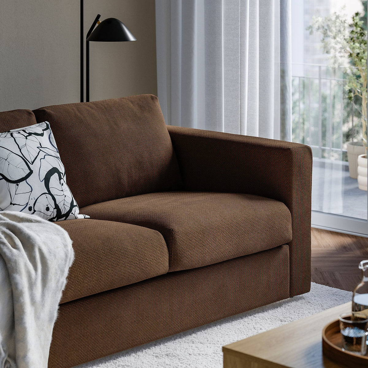 VIMLE 2-seat sofa, Mosshed dark brown, 171 cm