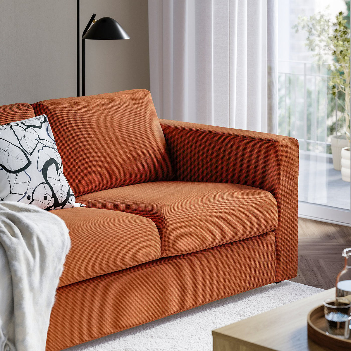 VIMLE 2-seat sofa, Mosshed red-brown, 171 cm