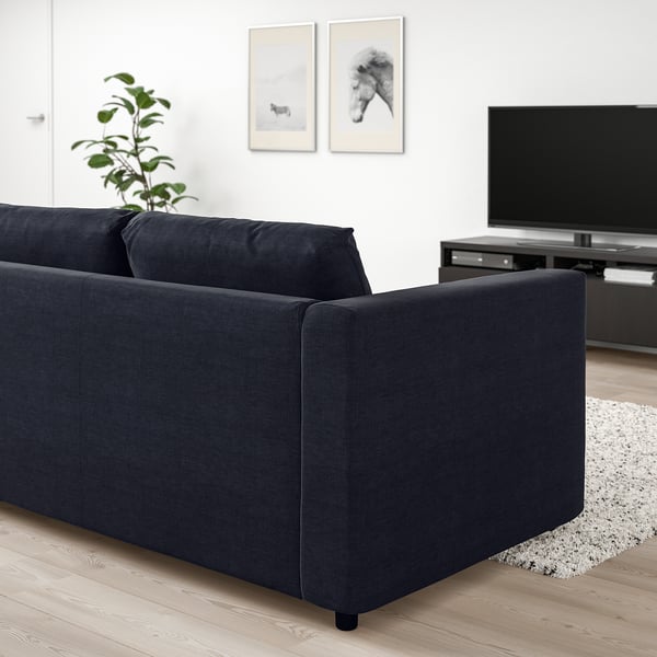 VIMLE 2-seat sofa, Saxemara black-blue, 141x6x98 cm