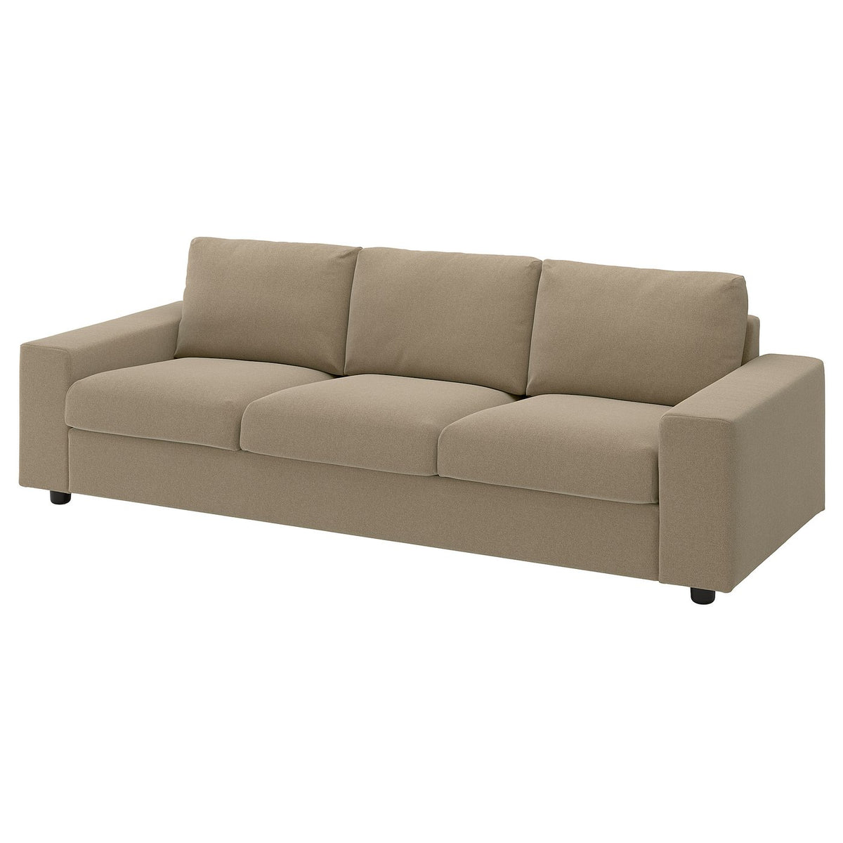 VIMLE 3-seat sofa, with wide armrests/Johanneshov brown-beige, 255 cm