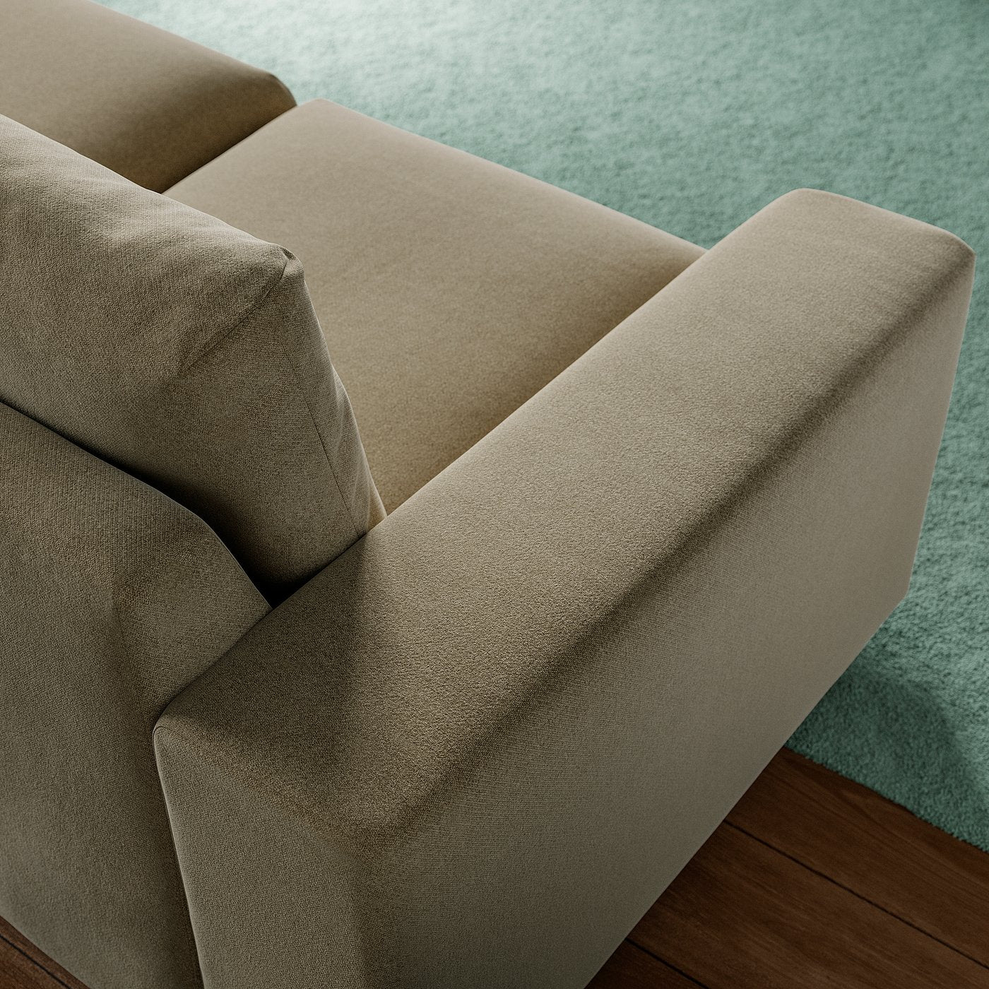 VIMLE 3-seat sofa, with wide armrests/Johanneshov brown-beige, 255 cm