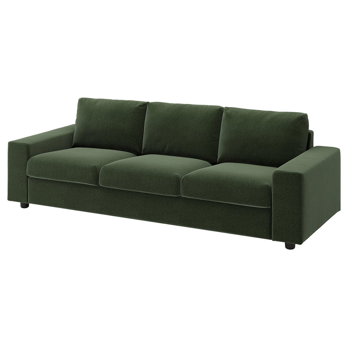 VIMLE 3-seat sofa, with wide armrests/Johanneshov dark green, 255 cm